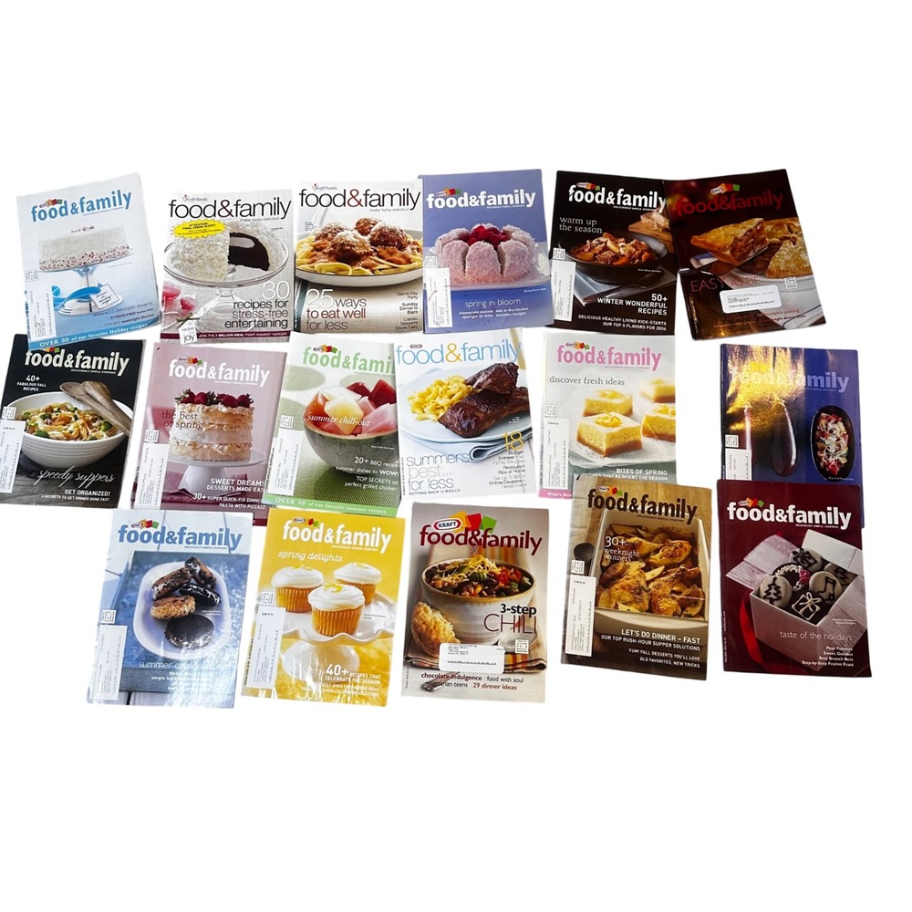 17 Vintage Kraft Food & Family Magazine Lot Holiday Recipes Desserts 2002-2009